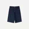 Baggy denim Bermuda shorts