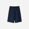 Baggy denim Bermuda shorts
