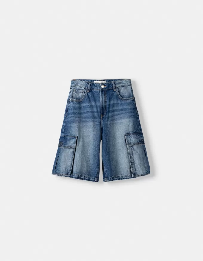Baggy denim cargo Bermuda shorts Baggy denim cargo Bermuda shorts