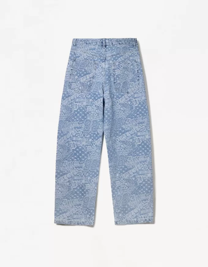 Baggy jacquard jeans