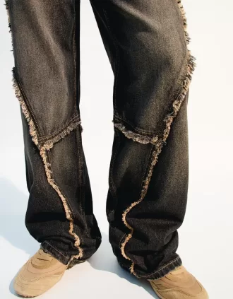 Baggy jeans with fringing