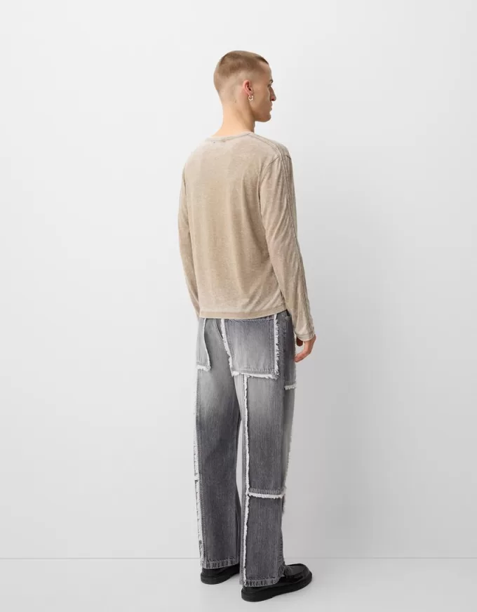 Baggy jeans with fringing