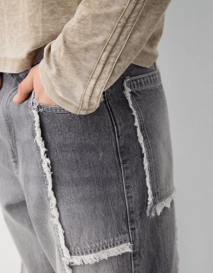Baggy jeans with fringing