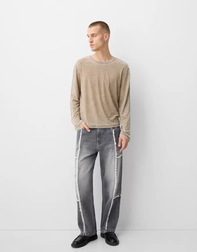 Baggy jeans with fringing