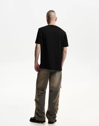 Baggy jeans with patches