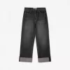 Baggy jeans with turn-up hems Baggy jeans with turn-up hems