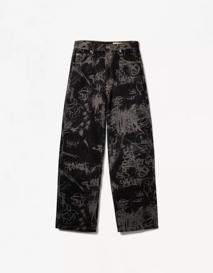 Baggy printed jeans