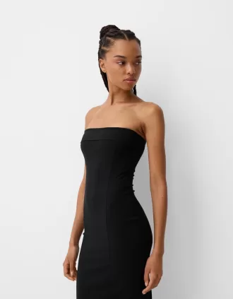 Bandeau neckline midi dress