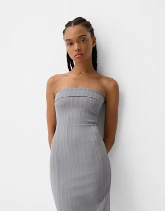 Bandeau neckline midi dress