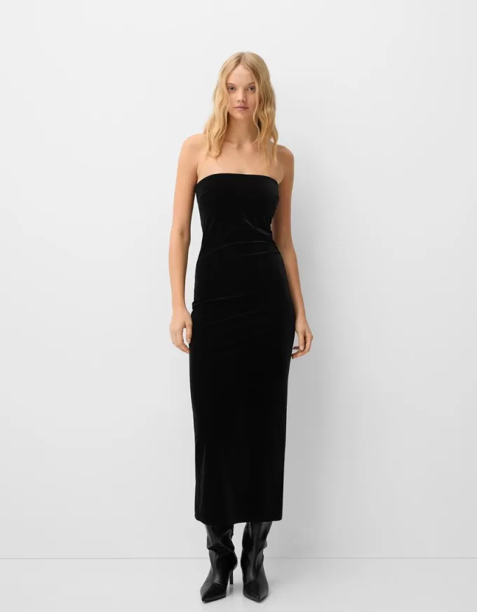 Bandeau velvet midi dress Bandeau velvet midi dress