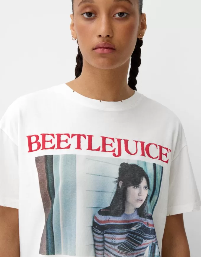 Beershka x Beetlejuice print T-shirt