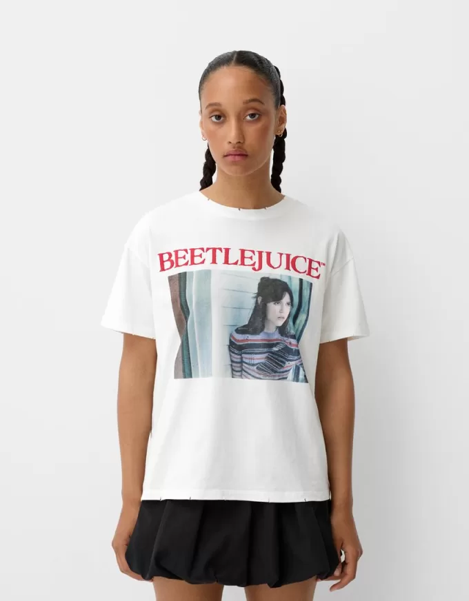 Beershka x Beetlejuice print T-shirt