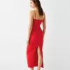 Bengaline midi dress with straps Bengaline midi dress with straps
