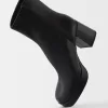 Block heel platform ankle boots