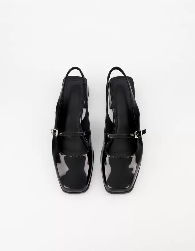 Block heel slingback Mary Janes