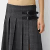Box pleat midi skirt with a belt detail