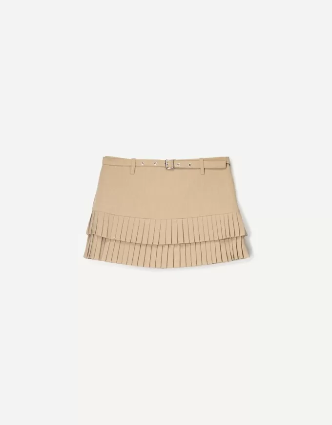 Box pleat mini skirt