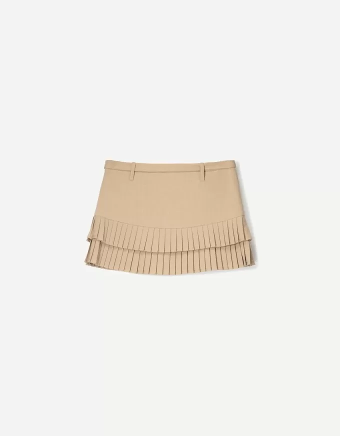 Box pleat mini skirt