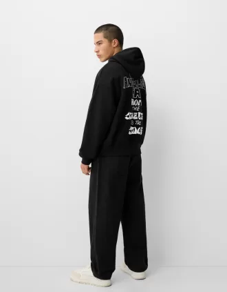 Boxy fit print hoodie