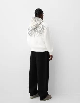 Boxy fit print hoodie