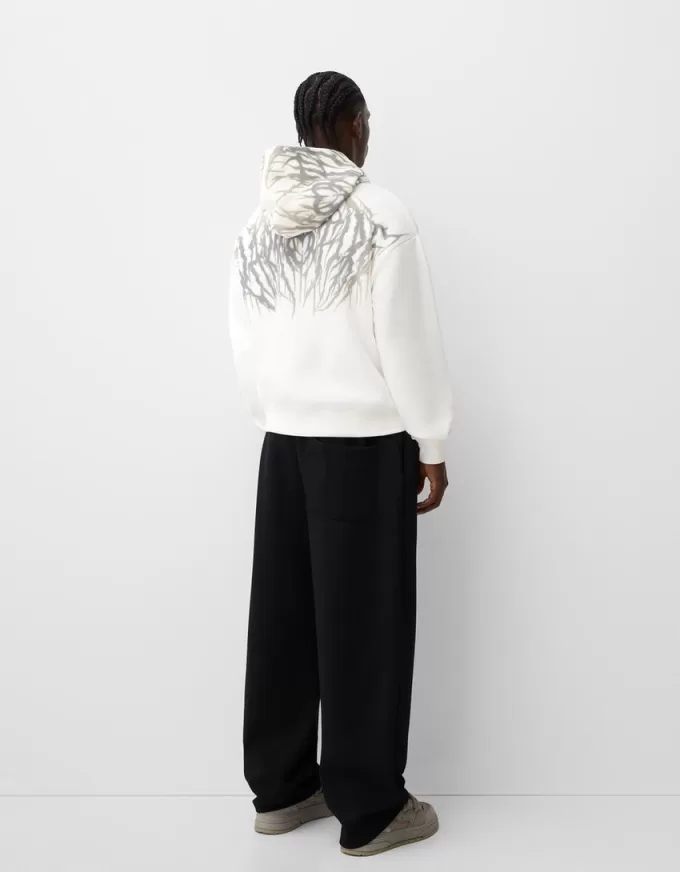 Boxy fit print hoodie