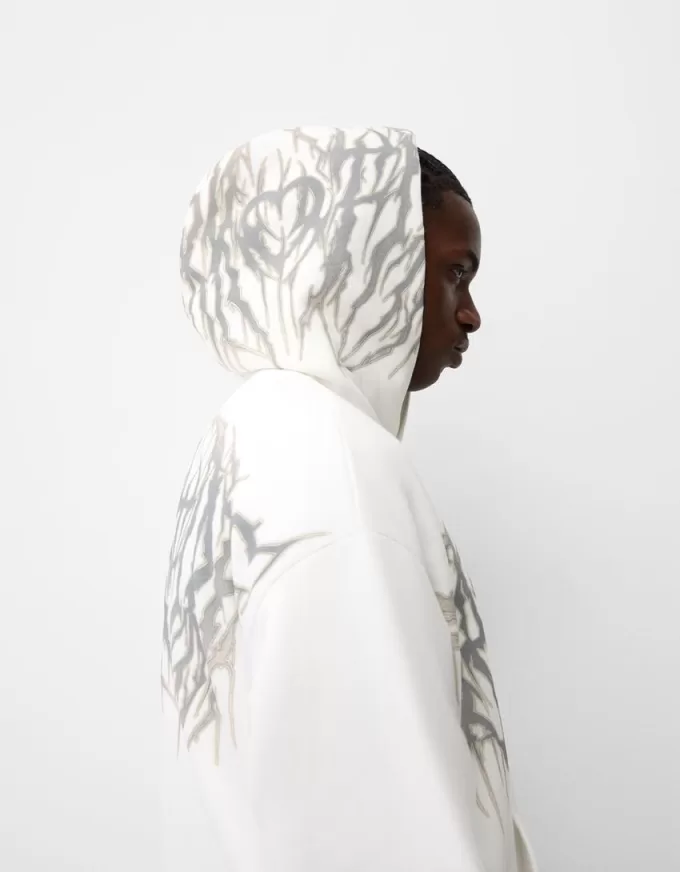 Boxy fit print hoodie