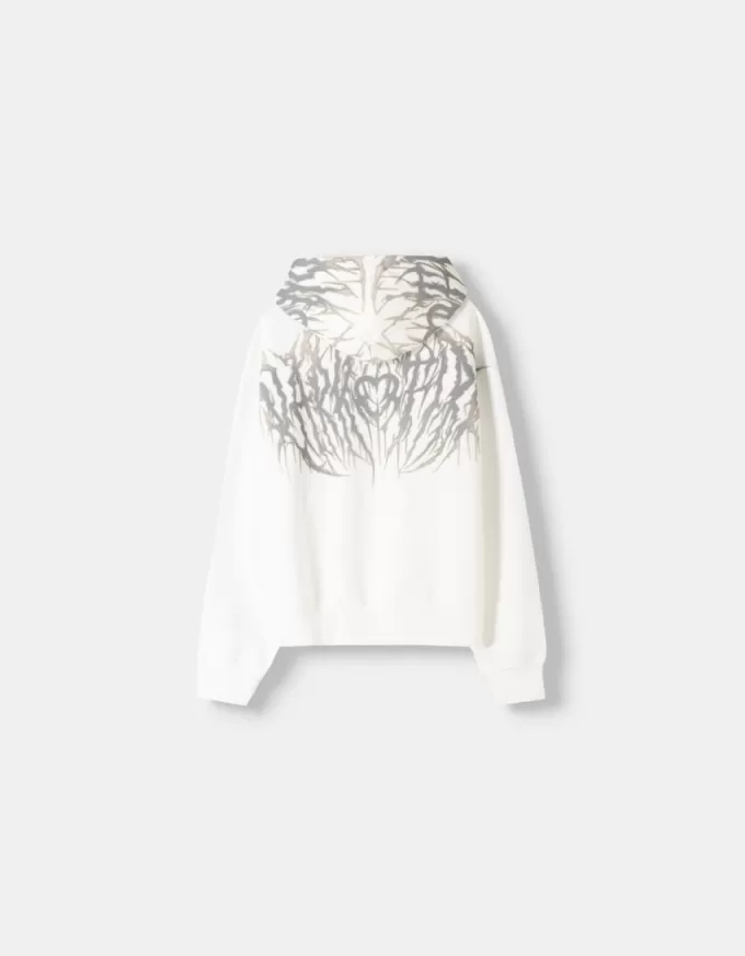 Boxy fit print hoodie