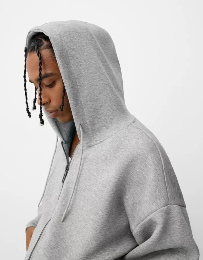 Boxy-fit zip-up hoodie