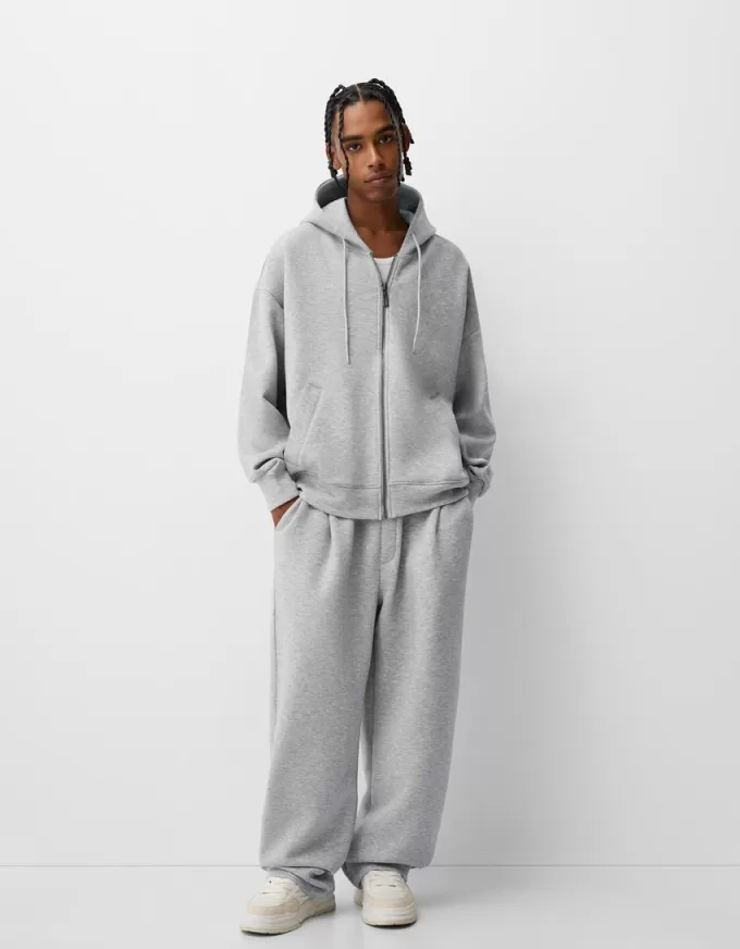 Boxy-fit zip-up hoodie