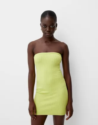 Braided off-the-shoulder mini dress