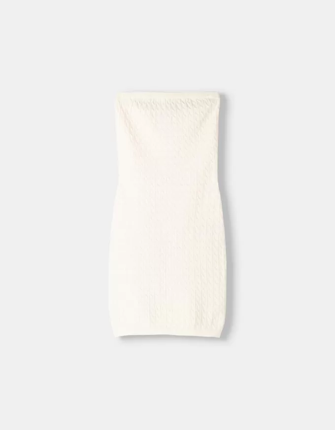 Braided off-the-shoulder mini dress