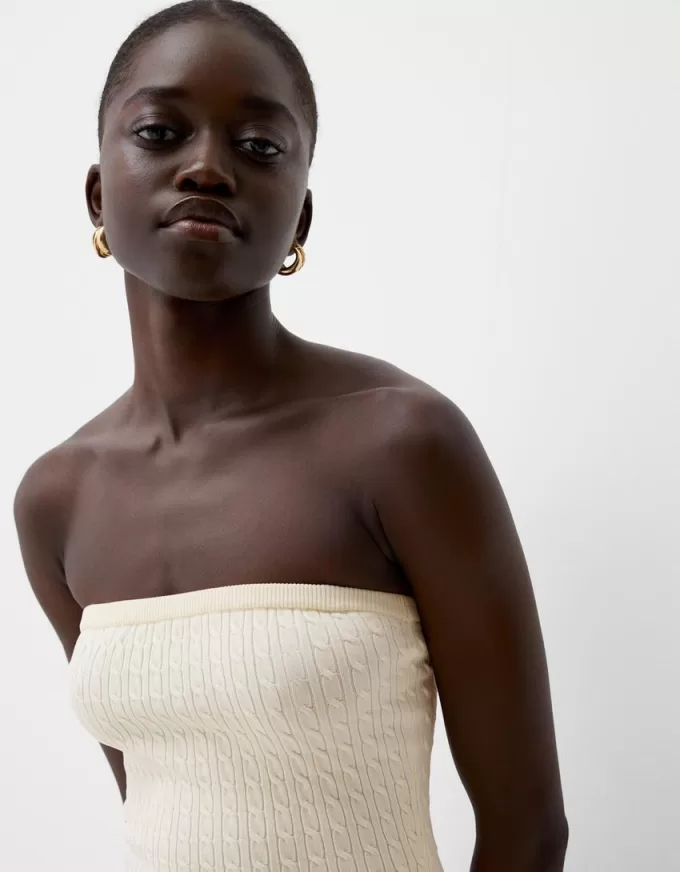 Braided off-the-shoulder mini dress