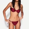 Burgundy bikini bottoms with bows