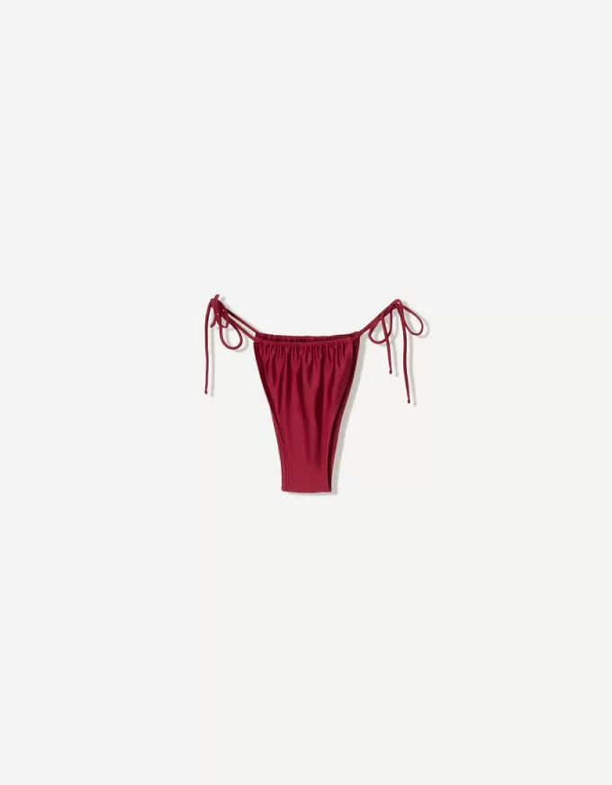 Burgundy bikini bottoms with bows