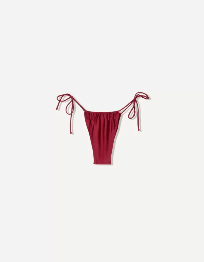 Burgundy bikini bottoms with bows