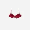 Burgundy gathered bikini top