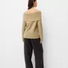 Cable-knit Bardot neckline sweater Cable-knit Bardot neckline sweater