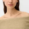 Cable-knit Bardot neckline sweater Cable-knit Bardot neckline sweater