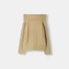 Cable-knit Bardot neckline sweater Cable-knit Bardot neckline sweater