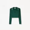 Cable-knit polo collar sweater Cable-knit polo collar sweater