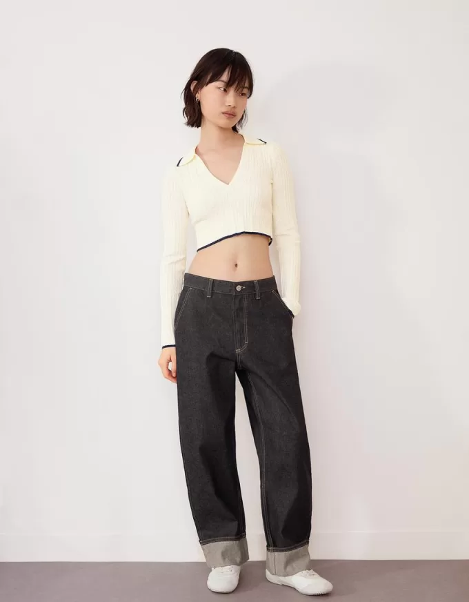 Cable-knit polo collar sweater Cable-knit polo collar sweater