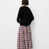 Check midi skirt