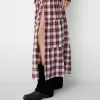 Check midi skirt