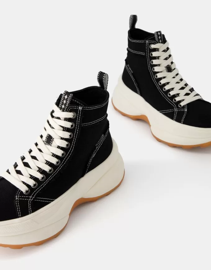 Chunky sole high-top sneakers