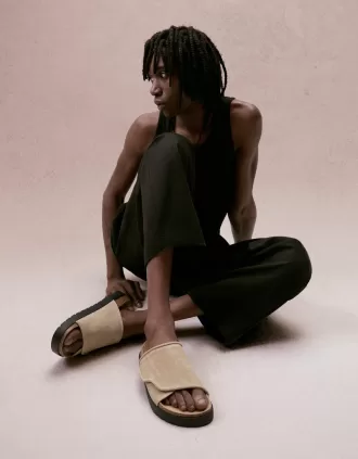 Chunky split leather sandals