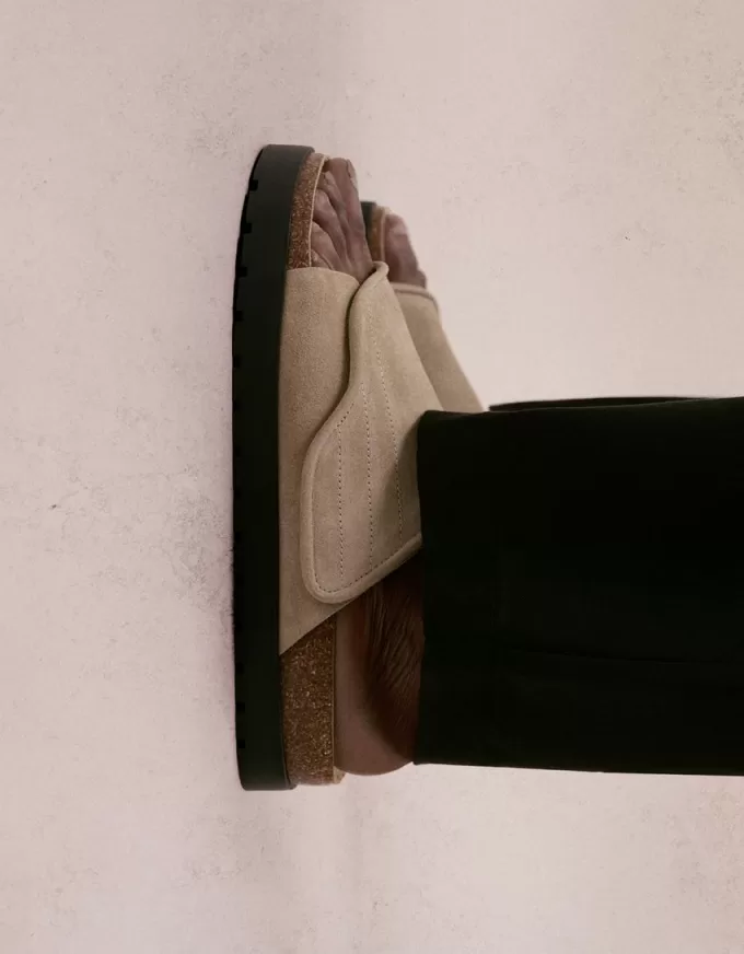 Chunky split leather sandals