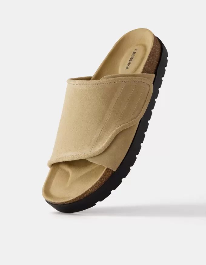 Chunky split leather sandals