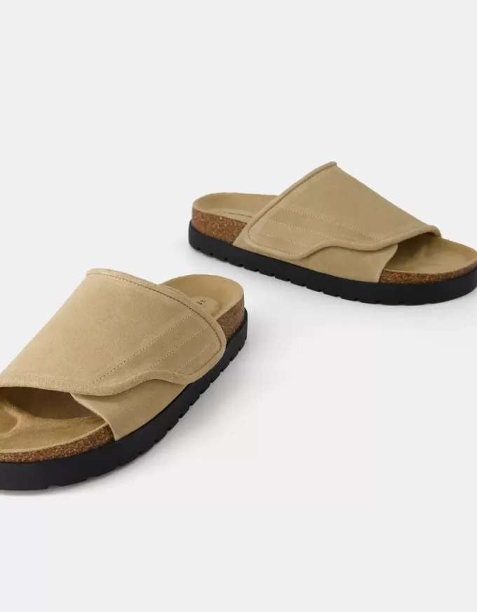 Chunky split leather sandals