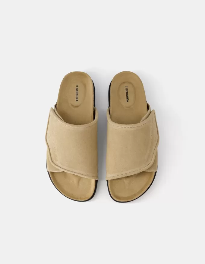 Chunky split leather sandals