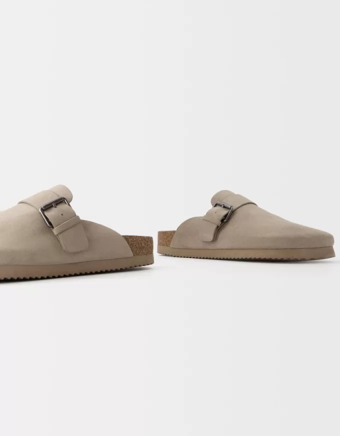 Clogs with buckle detail